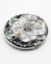 Crystal Jeweled Flower Compact Make Up Magnified Mirror