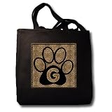 Doreen Erhardt Monogrammed Collection - Letter G Standard Cheetah Print Cat Paw - Tote Bags