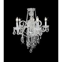 Victorian Design 5-Light 22'' Gold or Chrome Chandelier with European or Swarovski Crystals WGL5LT708 SKU# 10495