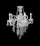 Victorian Design 5-Light 22'' Gold or Chrome Chandelier with European or Swarovski Crystals WGL5LT708 SKU# 10495