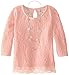 Speechless Big Girls' Allover Lace Top with Necklace