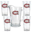 Montreal Canadiens NHL 4pc Pint Ale Glass & 60oz Pitcher Set - Primary Logo by Great American Products