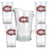 Montreal Canadiens 4pc Pint Ale Glass & 60oz Pitcher Set - Priamry Logo NHL Hockey