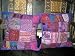 2 Violet Blue Patchwork Embroidered Sari Toss Pillow Cushion Covers Country Decor