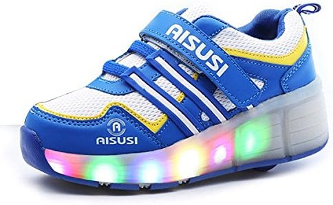 Children boys and girls Heelys skate shoes flashing lights glowing sneakers