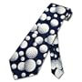 Golf Balls Design Neck Tie. Blue/White Golfing Ball Pattern Men's NeckTie.