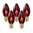 Club Pack of 100 C9 Transparent Red Replacement Christmas Light Bulbs