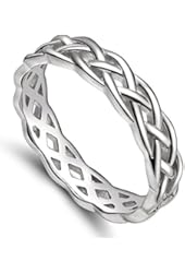 925 Sterling Silver Celtic Knot Eternity Band Ring Engagement Wedding Band 4mm Size 4 - 11