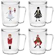 Nutcracker Characters 18 oz Insulated Coffee Mug Set, Clear, (4 designs)