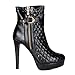 Women Quilted Ankle Strap Buckle Bootie Platform Stiletto High Heel TRENDS SNJ SHOES