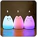 HJIAN Portable LED Children Night Light Silicone Night Lamp Rechargeable Silicone Soft Baby Nursery Lamp Sensitive Tap Control for Baby Bedroom (C)