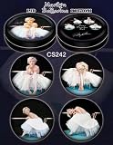 Marilyn Monroe Collectible 4 Piece Drink Coasters Set in beautiful Marilyn Monroe Collector's Tin ~ Beautiful Marilyn Pin-up Ballerina