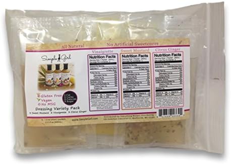 Variety Single Serve Packets - Vinaigrette, Sweet Mustard, and Citrus Ginger (18 Packets)