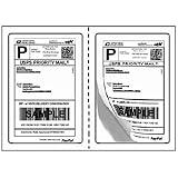 2000 Quality Stars&reg; Self-adhesive Shipping Labels Perforated Round Corner 2 Labels per Sheet for USPS Paypal (Compare to Avery 5126 8126)