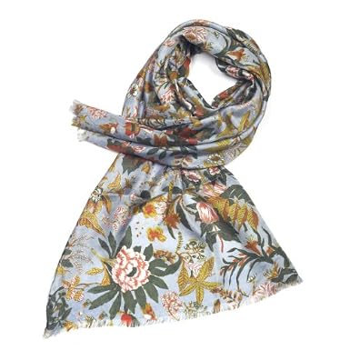 Chintz Silk Scarf (Grey Blue)||RF10F