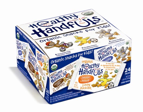 Healthy Handfuls Organic Variety Pack, Lemon Vanilla Koala Krackers, Cheddar Cheese Lucky Duckies, and Chocolate Chip Chimpies, 24-Count Box