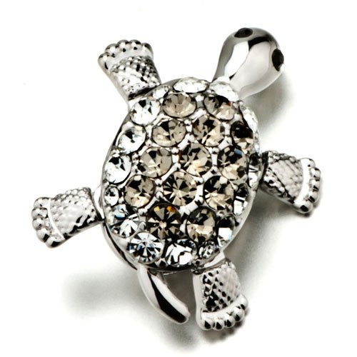 Pugster Swarovski Crystal Lively Tortoise Animal Brooches And Pins