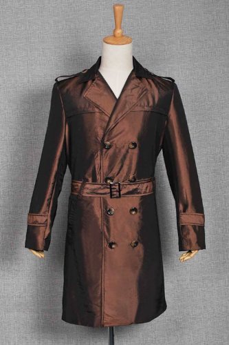 Watchmen Cosplay Costume Rorschach Trench Coat Jacket Brown Coffee (Male XL)