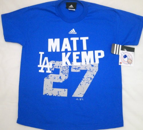 MLB Adidas L.A. Dodgers Matt Kemp Youth T-Shirt Large (Size 14-16) Blue