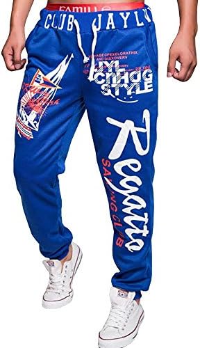 Jiaka Men's Hip - Hop Personality Printing Elastic Waist Casual Pants