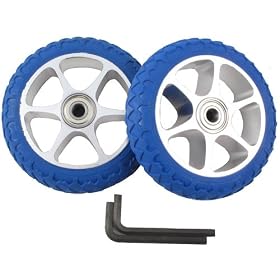 Action Blue Replacement Wheels with Aluminum Rim for Razor Kick Scooter 2/pk