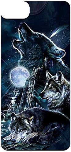 Wolf iPhone 7 Plus Case, Wolf Howling at Moon Soft Rubber TPU Silicone Phone Case Cover Skin for iPhone 7 Plus 5.5 Inch Black Shock Absorbent