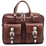 American West Mahogany Oakleaf 3 Compartment Briefcase