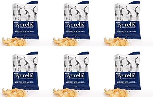 (6 PACK) - Tyrrells Lightly Sea Salted Potato Chips | 40 x 24g x | 6 PACK - SUPER SAVER - SAVE MONEY