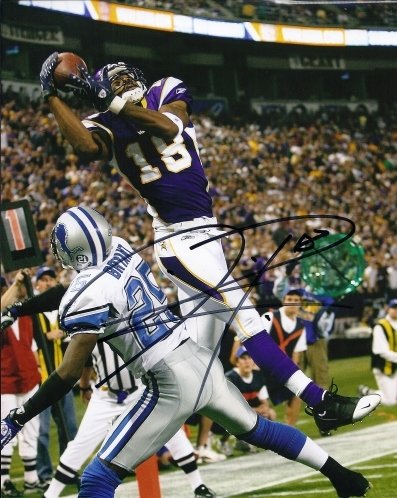 Sidney Rice Autographed/Hand Signed Minnesota Vikings 8x10 Photo