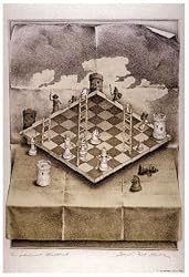 FOLDED CHESS SET - POSTER - ART (Size 24"x36")