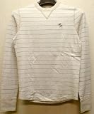アバクロ（Abercrombie&Fitch） ワンポイント 長袖ボーダーＴシャツ ヘザーオートミール×グレー