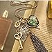 JQUEEN Women Heart Leaf Key Peacock Pendant Tassel Long Sweater Chain Necklace
