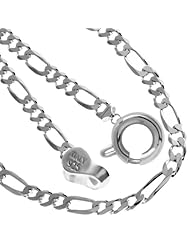 925 Solid Sterling Silver Figaro Chain 16 Inches 2.9 mm 5.7 Grams