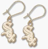 Chicago White Sox 9/16 Polished Sox Dangle Earrings - 10KT Gold Jewelry