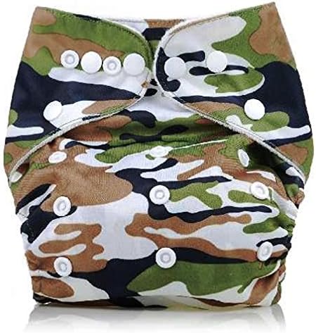 Reusable Washable Microfleece One Size Cloth Diapers, Army Green