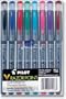 Pilot V Razor Point Extra Fine Marker Pen Assorted Color 8-Pack Pouch, 11008
