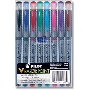 Pilot-V-Razor-Point-Extra-Fine-Marker-Pen-Assorted-Color-8-Pack-Pouch-11008