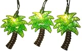 Set of 10 Tropical Green Palm Tree Party Patio Christmas Lights - Green Wire