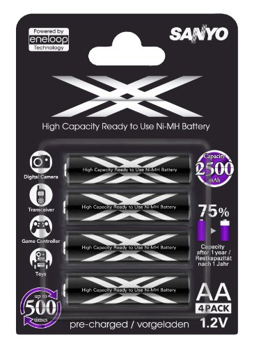 Accessoires appareils photo numériques 1x4 Sanyo Eneloop XX Mignon AA 2400 mAh RECOMMENDED TODAY