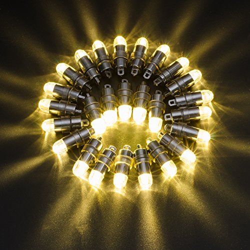 Led Balloons Lights, SoulBay Mini Battery Operated Waterproof Lights For Paper Lanterns Balloons - 24PCS Warm White