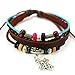 November's Chopin Unique Beads Braided Leather Adjustable Wrap Bracelet