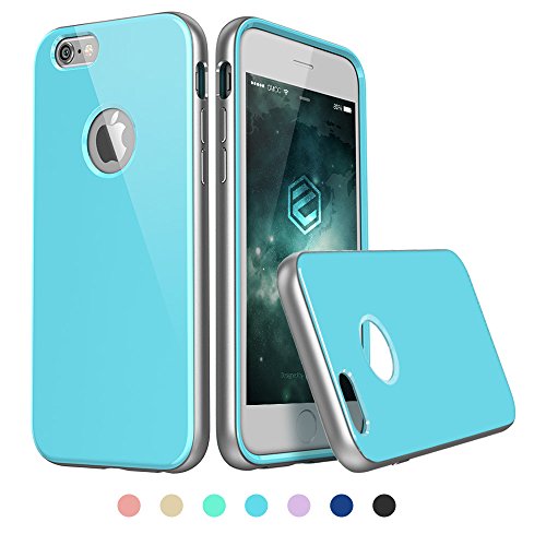 iPhone 6 Case, ESR iPhone 6 Bumper Aluminum Metal Frame iPhone 6 Soft Rubber Back Case [Iris Series ][Free Gift: iPhone 6 Screen Protector] Iris Sky Blue
