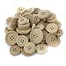 Imported 50Pcs Mixed Size Natural Wooden Round Buttons for Sewing Crafting RS.265.00