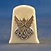 Porcelain China Collectable Thimble -- Antique Silver Angel with Free Gift Box