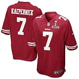 Super Bowl XLVII Colin Kaepernick RED Jersey San Francisco 49ers NFL Jersey (alphabet number is Sewn) (52)