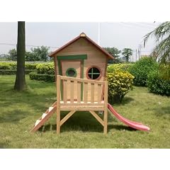 Kinderspielhaus Stelzenhaus Susi aus Holz mit Rutsche