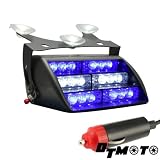 Blue White 18x LED Volunteer Personal Vehicle Windshield Dash Warning Strobe Light - 1 unit