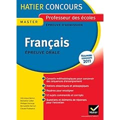 Hatier Concours - Fran�ais Epreuve orale d'admission Nouveau concours 2011