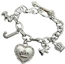Scottie Dogs, Crown, & Crowned Heart Toggle Charm Bracelet