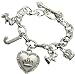 Scottie Dogs, Crown, & Crowned Heart Charms Toggle Bracelet